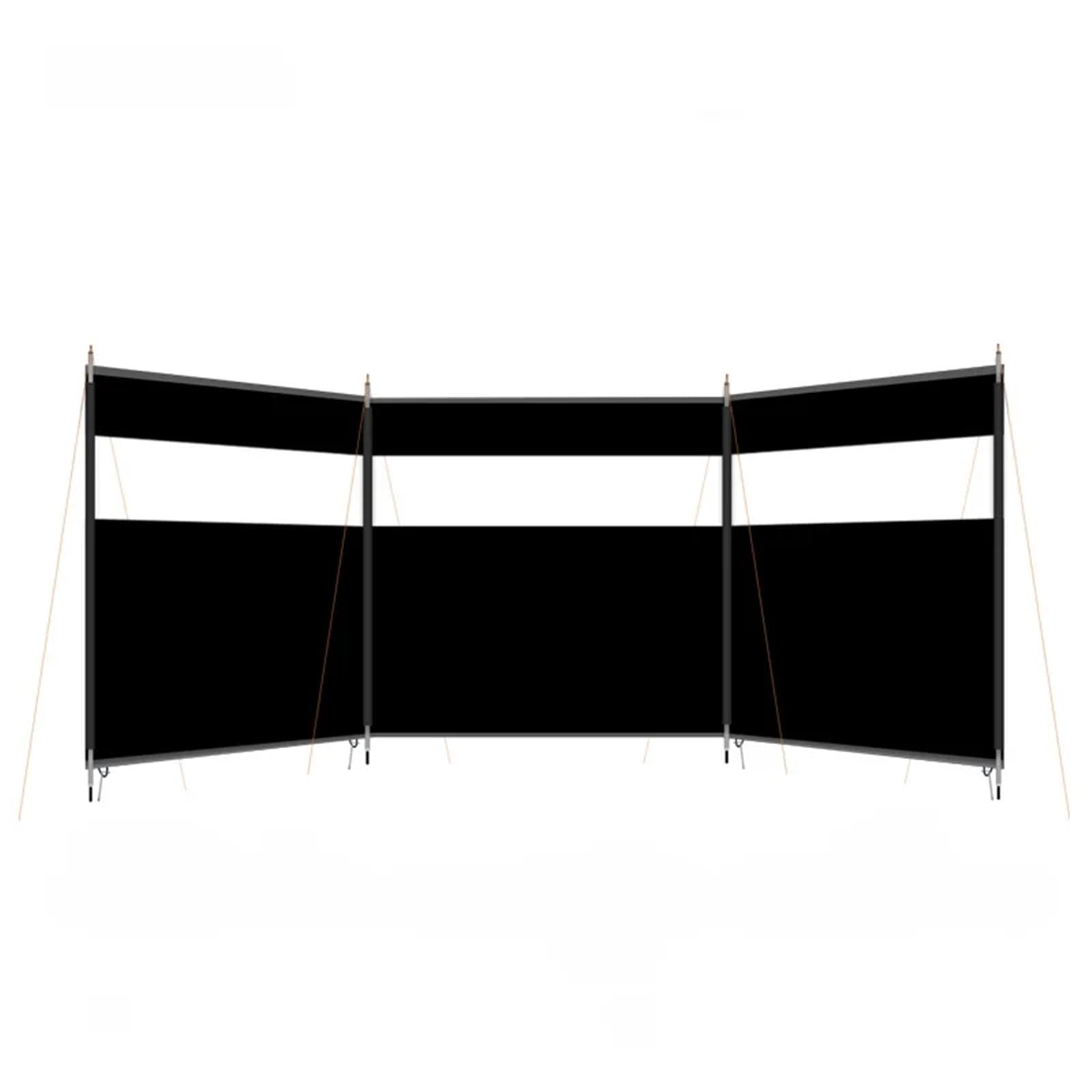 Paravento da Spiaggia Tenda da Campeggio Impermeabile in Tela Wiscreen for Picnic e Barbecue, con Protezione Invernale, for Attrezzi da Costruzione(7.25m Visible Black)