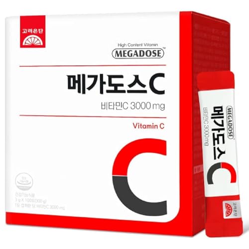 Korea Megadose Vitamin C Powder 3000mg Citrus Powder Type Drink Mix Refreshing Beverage Convenient Stick Pack High Content Vitamin 3g*100 Sticks (Total 300g)