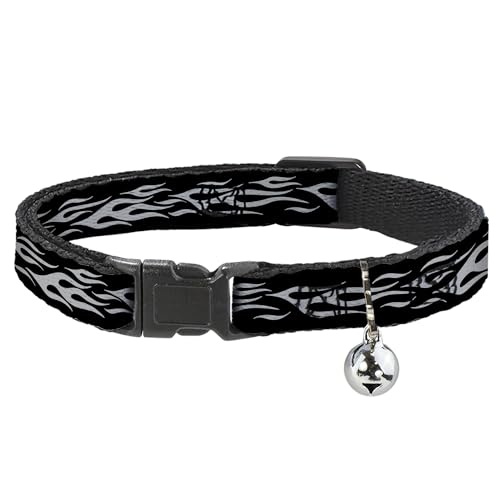 Collar de gato Buckle-Down Flame Silver con hebilla de liberación rápida 2