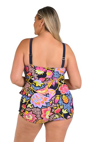 Maxine of Hollywood Women's Bandeau Sarong One Piece Swimsuit2