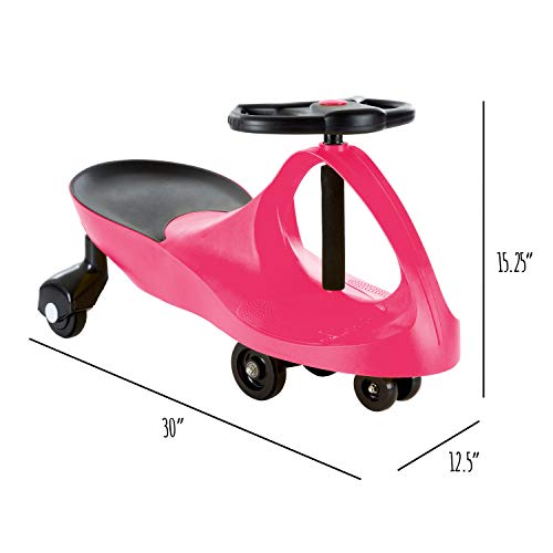 Image of Wiggle Car Ride-On Toy - No Batteries, Gears, or Pedals Just Twist, Swivel, Go - Outdoor Swing Car for Kids 3 Years and Up by Lil Rider (Hot Pink), Large