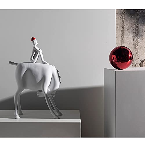 Jongen Te Paard Statues Sculptures Decorative,Abstract Kunstwerk Creatief Decoration Figures,Kinderlijk Grappig Statue… - Image 6