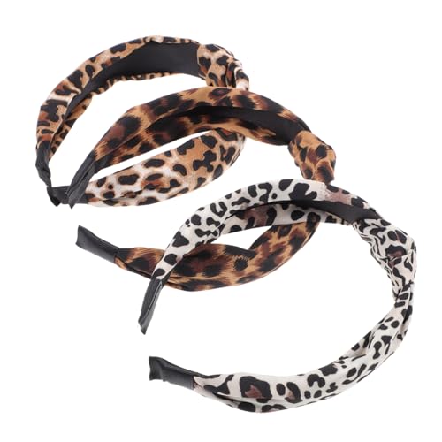 PATKAW 3 Piezas diadema con banda de pelo anudada de leopardo de moda maquilhagem hair band decoración para el cabello con de leopardo diadema con de leopardo