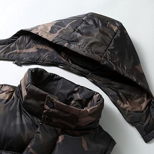 Men's Camouflage Hooded Winter Vest Printed Lightweight Sleeveless Jacket Camo Winter Warm Outdoor Quilted Vest3