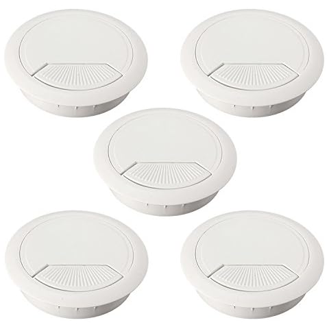 Baogu Plastic 60mm PC Computer Desk Table Grommet Cable Wire Tidy Outlet Hole Cover White Cover