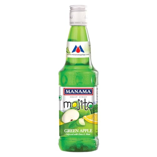 Image of Manama Green Apple Mojito Flavoured Syrup Mixer for Mocktails and Cocktails, 500ML