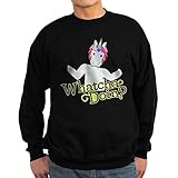 CafePress Sweatshirt Emoji Einhorn Whatcha Doin Gr. X-Large, Schwarz