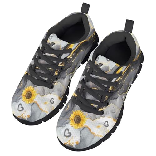 Yzaoxia Tennis Shoes for Girls Athletic Running Sneakers for Kids Mesh Breathable Footwear Slip On Trainers Size 11-Size 5