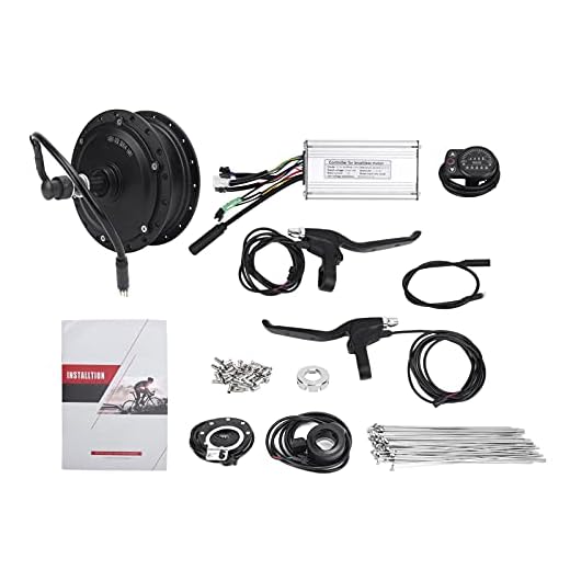 SPYMINNPOO Kit de conversão elétrica, controle de motor SRT de cubo de roda traseira elétrico de 48 V 500 W com medidor de exibição KT-900S adequado para bicicleta elétrica E-Bike Roda de 12G (raios