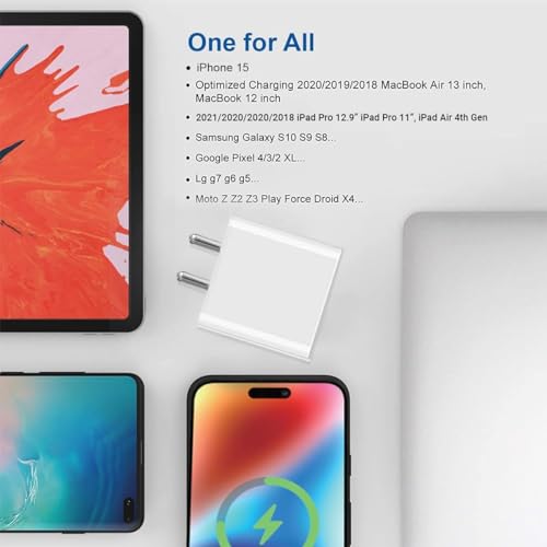 Image of The Black Store Original 20w Charger Adapter Compatible with iPhone 15 /15 Pro /15 Pro Max /15 Plus AD-CHARGER-184, White