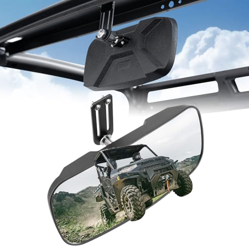 KEMIMOTO Upgraded Rear View Mirror with Sliding Height Adjustment Compatible with Polaris Ranger 500 570 900 XP 1000 XP/Crew 2017-2026 Wide View Convex Rear Mirror Replace#2879969
