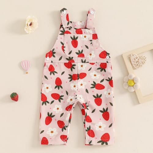 Baby Girl Overalls Romper Floral Print Sleeveless Suspender Jumpsuit Summer Clothing2