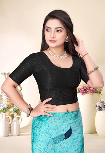 Stretchable Cotton Fabric Readymade Saree Blouse for Women - Saree Blouses for Women Stretchy, Indian Saree Blouses for Women3