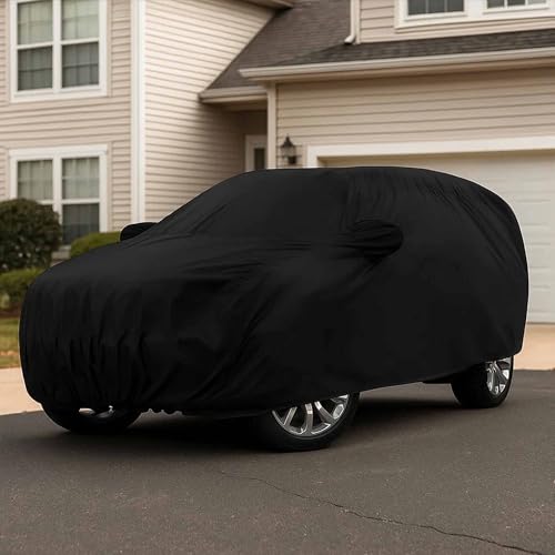 Image of Sulfar 100% Waterproof Car Body Cover Compatible with Mirror for Ford Fiesta Classic (Triple Stitched, Full Bottom Elastic, Black-TB)