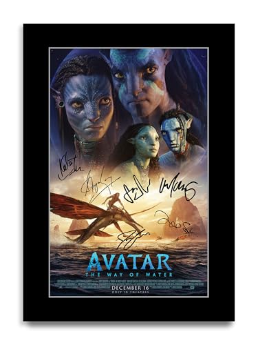 HWC Trading Avatar The Way of Water Los Regalos Imprimieron El Cartel Firmaron La Imagen Del Autógrafo Para Los Fans De La Memorabilia De La Película (ID 002818)   A4 Solo Impresión
