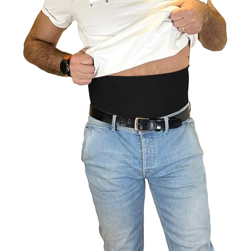 Glico Line Banda 24 horas para Stomia unisex, ideal para día y noche, bolsillo interior para guardar la bolsa, fabricado en Italia, negro, L