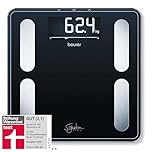 Beurer BF 400 black Diagnosewaage Signature Line, präzise Körperanalyse für bis zu 10 Personen, mit extra großem Invers-LCD-Display, Tragkraft bis 200 kg