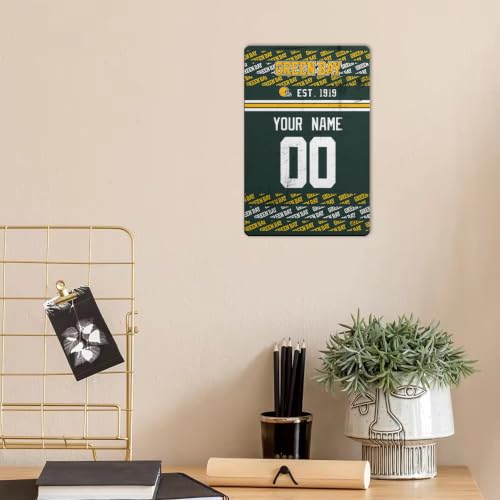 Image of Green Bay Metal Sign for Outside Custom Name and Number Gifts