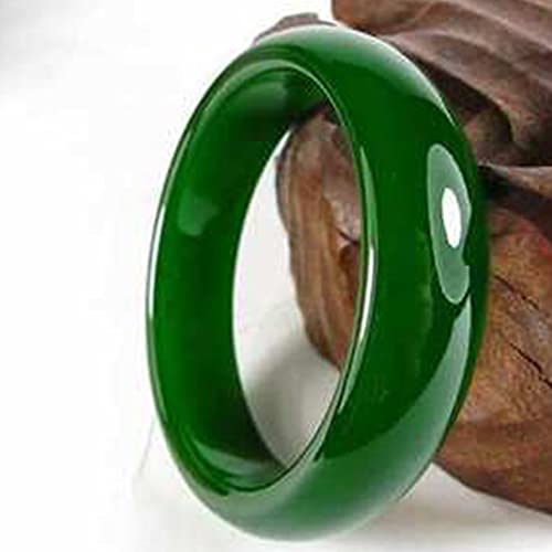 XYEJL Pulsera Verde para Mujer Pulsera Jade Auténtico Natural Xinjiang Hetian Pulsera De Jade Verde De Espinacas Jade con Caja De Regalopiedras Naturales,74~78mm Cover