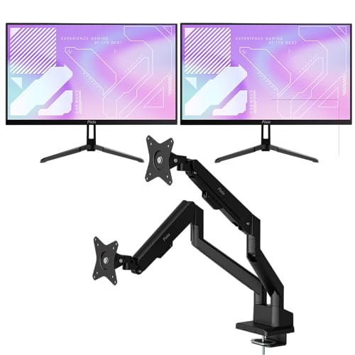 Image of Pixio Two PX248 Wave 24 inch 200Hz FHD 1080p Resolution Fast IPS Panel 1ms GTG Response Time Gaming Monitor and PS1D Wave Black Dual Monitor Arm - Fits up to 32 inches and 19.8lbs