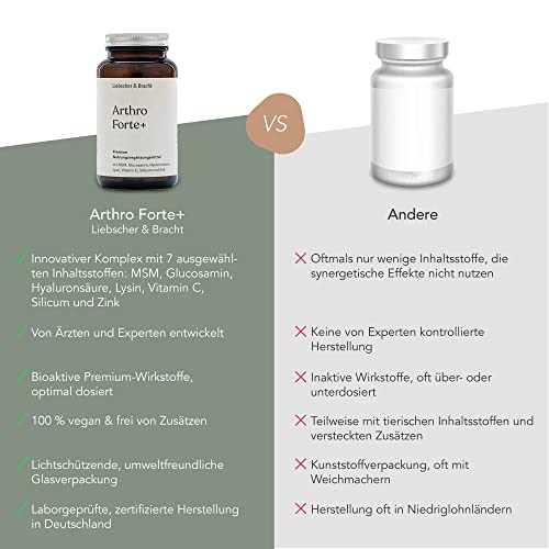 Liebscher & Bracht Premium Nahrungsergänzungsmittel: Arthro Forte+ / 180 Kapseln für 2 Monate - für Gelenke, Wirbelsäule und Faszien, vegan, lactose- & glutenfrei