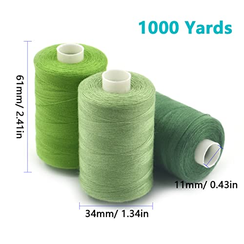Sewing Thread 10 Color Sewing Industrial Purpose 1000 Yards Per Spool 40S/2 Polyester For Diy Sewing Machine,Embroidery Machine,Hand Sewing (Green) #TOP1