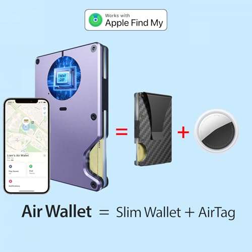 Air Wallet for Men with Built-in AirTag Chip, Works with Apple Find My (iOS Only), Track Your Wallet, Slim Minimalist Wallet Mens, RFID Wallet for Men, Credit Card Holder (Lavender)2