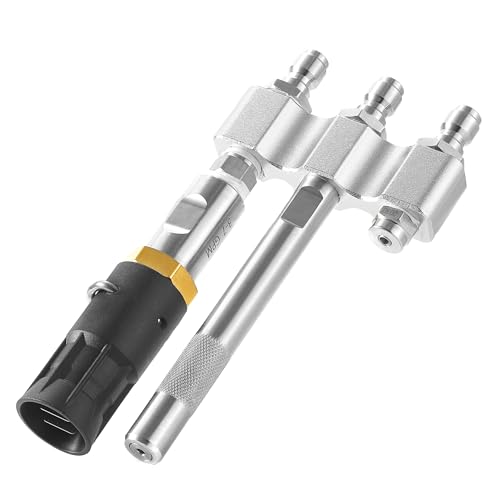 TasuoX M5 Twist Nozzle 3-in-1 Long Range Shooter Tip with Adjustable Downstream Soft Wash for Pressure Washer 3-7 GPM 1/4 Quick Connect