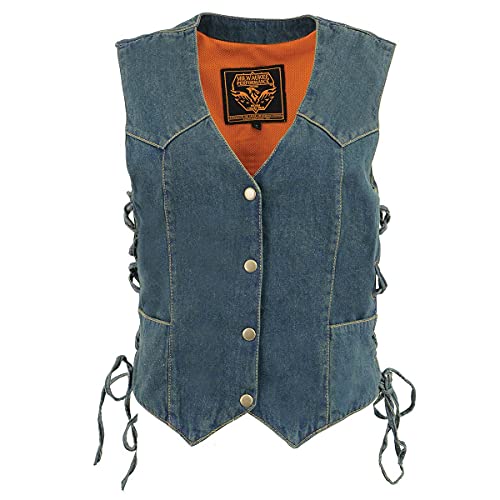 Image of Milwaukee Leather Women's Premium Denim Motorcycle Rider Vest | MDL