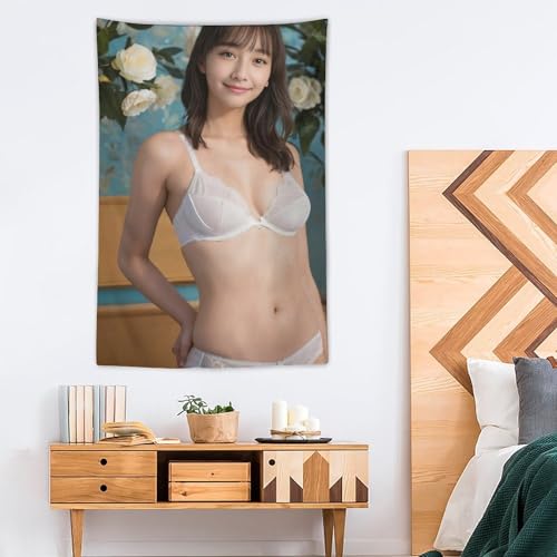 タペストリー山之内すず (1) インテリア 多機能壁掛け ファブリック装飾用品 おしゃれ モダンなアート 模様替え 部屋 窓カーテン 個性ギフト 新居祝い40"x60" [4]