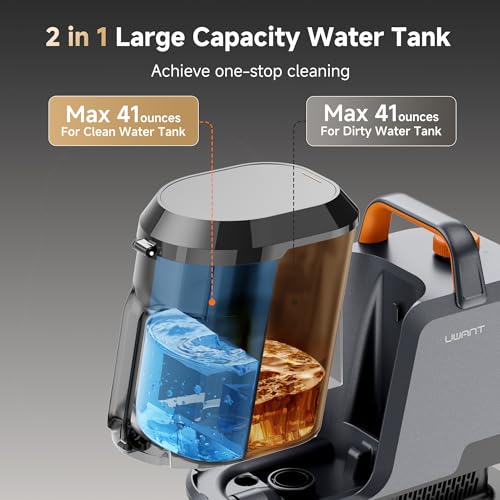 Image of Uwant Carpet Cleaner Machine with Steam&Hot&Cold Water Models 18Kpa Powerful Suction Upholstery Cleaner Machine with Pet Pro Cleaner for Pets, Carpet Steam Cleaner Set of 1