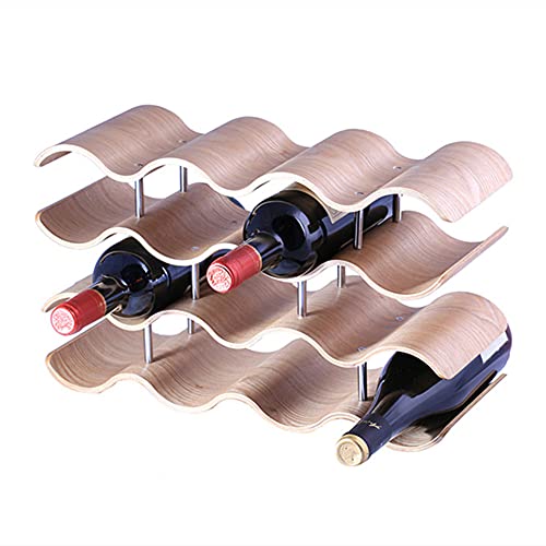 Casier à bouteilles en bois avec support élégant stable - 8