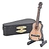 Miniatuur Klassieke Gitaar Model, Mini Houten Gitaar met Stand en Case Muziekinstrument Miniatuur Poppenhuis Model Woondecoratie(8cm)