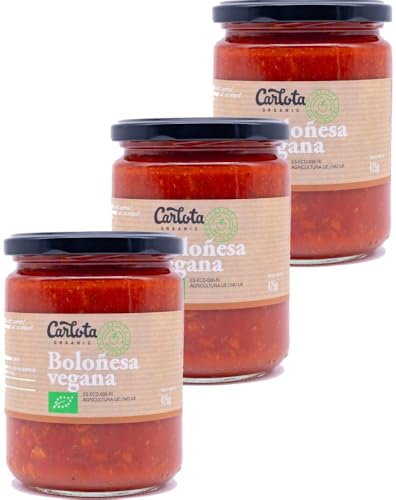 Pack 3x Salsa Boloñesa Vegana Bio 425g | Ecológica | Alternativa 100% Vegetal a la Boloñesa Tradicional | Sin Carne, Sin Lactosa | Ideal para Pasta y Recetas Veganas