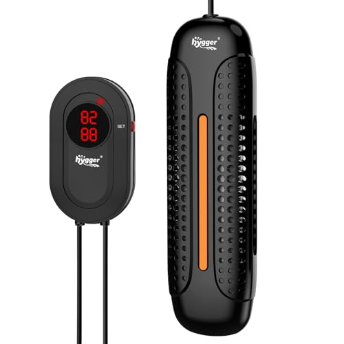 hygger 300W Aquarium Heater with Controller, Submersible Fish Tank Heater Intelligent Leaving Water Automatica Stop Heating and Overheat Protection, 20-80 Gal Turtle Heaters for Freshwater Saltwater