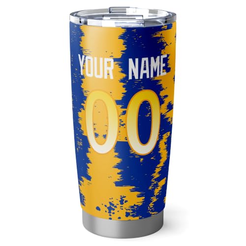 Image of ANTKING Los Angeles R Tumbler 20oz Travel Mug Custom Number Name Gifts | Stainless Steel Insulated Coffee Cup for Women Men