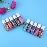 Haofy Tinte Colorante de Resina UV Ecológico, Kit de Pigmento Líquido de 10 Colores, Inodoro, No Tóxico, para Manualidades, Accesorios de Prendas de Vestir (10 colores grupo B)