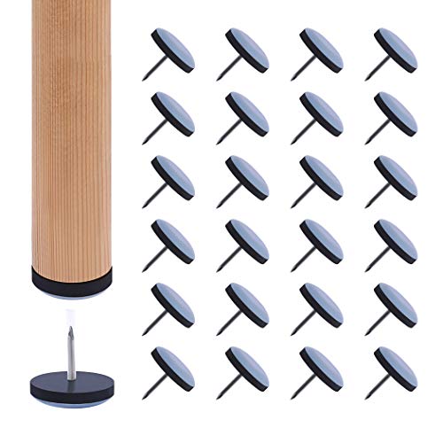 Ezprotekt 24 PCS Furniture Sliders,1 inch Furniture Glide for Hardwood Floors and Carpet,Nail on Chair Legs Furniture Gliders