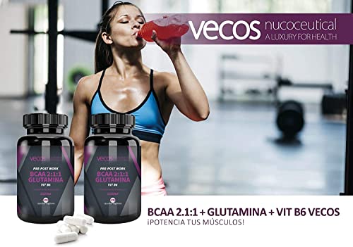 Suplemento Deportivo Pre y Post Workout | BCAA 2:1:1 + Glutamina + Vitamina B6 | 200 Cápsulas Vegetales | Contribuye al Crecimiento y la Recuperación Muscular | Complemento Alimenticio - Imagen 4