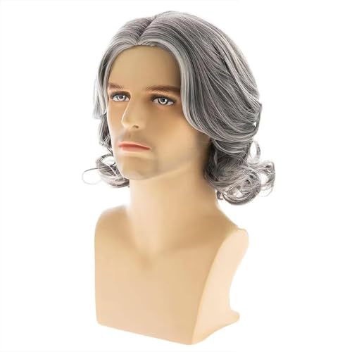 Perruque ondulée gris argenté idéale pour le style professionnel quotidien