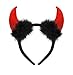 Produktbild Haarreifen mit roten Teufelsohren und schwarzen Federn