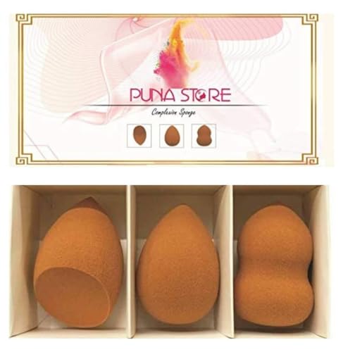 Image of Puna Store Combo Set of 24 Piece Premium Synthetic Makeup Brush Set (Pink) with 3pc Makeup Blender Set, Makeup Brush Cleaning Egg, Pocket Makeup Mirror, Cruelty-Free Vegan Brushes