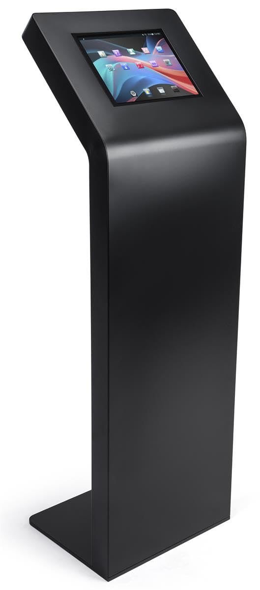Displays2go Floorstanding Digital Tablet Enclosure, Black, 12.9"