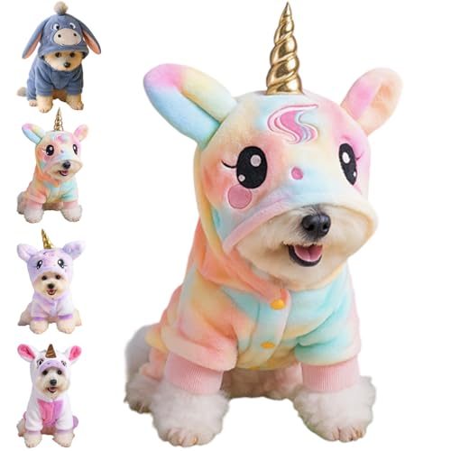 犬 服 午年 コスプレ ペット服 馬 着ぐるみ 秋冬 防寒 暖かい 可愛い 干支 2026年 小型犬 中型犬 犬猫用 仮装 変身グッズ コスチューム お散歩 お出かけ 写真撮影 年賀状 パーティー 余興 ペット用品 (XL,虹色)