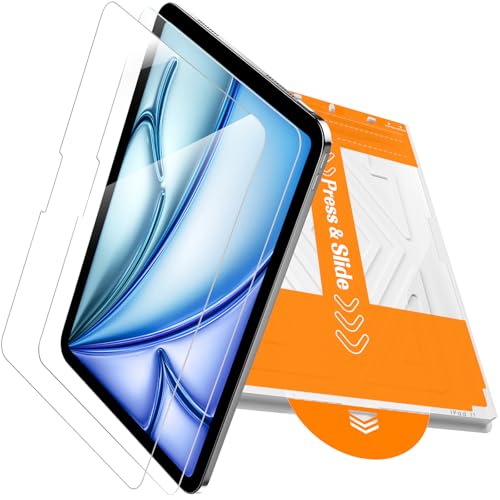 PandaShield 2-Pack Screen Protector for iPad Air 11 Inch M4/M3/M2 (2026/2025/2024 8th/7th/6th Generation) Easy Installation Box 9H Shatterproof Tempered Glass Dust & Bubble-Free Ultra HD Clarity