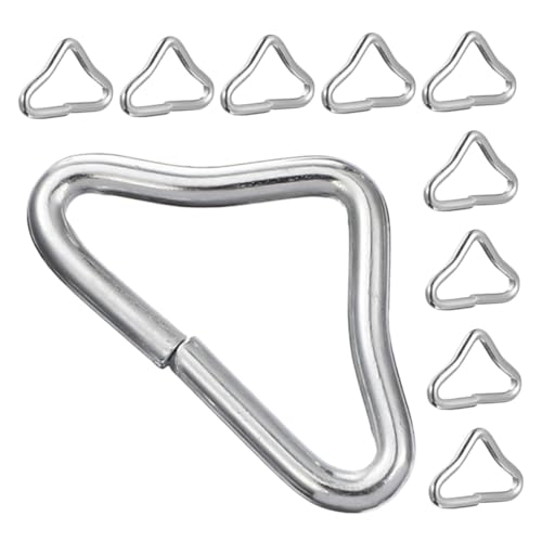 Cabilock 25 Piezas Anillas Metálicas Triángulo para Trampolín Exteriores Hebillas Duraderas Portátiles para Cama Elástica Accesorio Resistente para Seguridad y Estabilidad