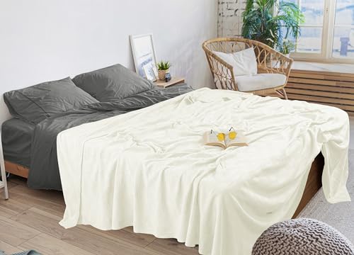 Image of Utopia Bedding 100% Cotton Thermal Blanket Ivory Twin Size Soft, Lightweight, Breathable, Cozy Spring and Summer Blanket for Couch and Sofa, Home Room Decor Gifts for Women and Men (90x72 Inches)