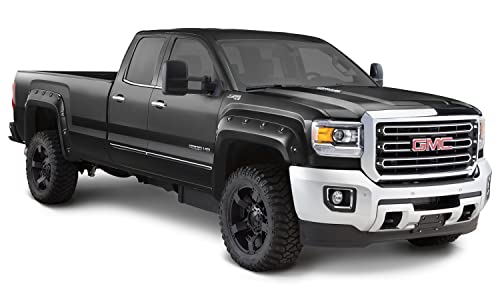 Bushwacker - Pocket/Rivet Style Color-Matched, Front & Rear Fender Flares | Fits 2022 - 2026 GMC Sierra 2500 HD, 3500 HD, Onyx Black | 4-Pcs. 40967-34