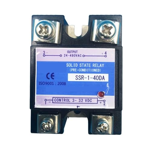 Relais à semi-conducteurs monophasé SSR 40A entrée 3-32VDC sortie 35-480VAC