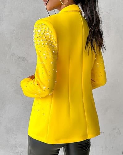Women Pearl Blazer Dresses Fashion Casual Bubble Bead Suit Women's Blazer Slim Suit Jacket Women's Tops4